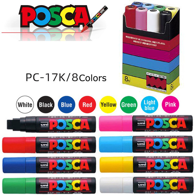 Uni Posca Acrylic Paint Marker Pen Full Set PC-17K PC-8K 8/15Color Plumones  Marcadores Japanese Art Supplies for Poster Graffiti - AliExpress